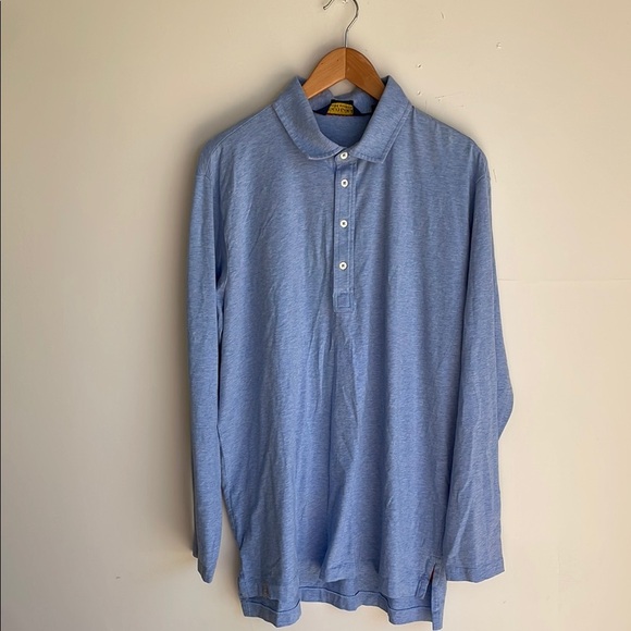 Polo Ralph Lauren Golf Men's Stretch Lisle Long Sleeve Polo Shirt Blue L